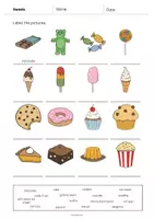 Aperçu - Fiches - Sweets / Friandises: Vocabulary Worksheet 1 (Fiche d'exercices d'anglais) - Page 3