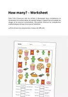 Aperçu - Cartes d'exercices - Sweets / Friandises: How many? – Worksheet (Fiche d'exercices d'anglais) - Page 1