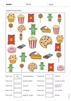 Aperçu - Cartes d'exercices - Sweets / Friandises: How many? – Worksheet (Fiche d'exercices d'anglais) - Page 3