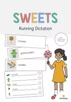 Aperçu - Jeux - Sweets / Friandises: Running Dictation (Dictée en mouvement pour le cours d'anglais) - Page de couverture