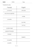 Aperçu - Tests - Sweets / Friandises: Vocabulary Mini Test (Test pour le cours d'anglais) - Page 2