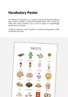 Aperçu - Affichage - Sweets / Friandises: Vocabulary Poster (Affiche pour le cours d'anglais) - Page 1