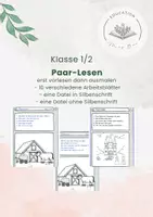 Vorschau - Arbeitsblätter - Paar-Lesen/ Partner-Lesen/ Lese-Malen - Deckblatt