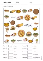 Aperçu - Cartes d'exercices - Lunch & Dinner / Déjeuner et dîner: How many? – Worksheet (Fiche d'exercices d'anglais) - Page 3