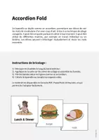 Aperçu - Fiches - Lunch & Dinner / Déjeuner et dîner: Accordion Fold (Jeu pour le cours d'anglais) - Page 1