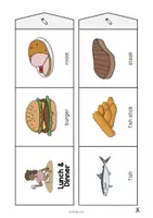 Aperçu - Fiches - Lunch & Dinner / Déjeuner et dîner: Accordion Fold (Jeu pour le cours d'anglais) - Page 3