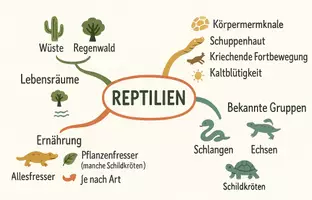 Vorschau - Arbeitsblätter - Arbeitsblatt "Reptilien" + Onlineübung & MP3 + Mindmap + Infografik - Seite 2