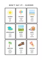 Vista previa - Juegos / Gamificación - Don't say it – Summer & Holidays / Vocabulary Game / English / EFL - página 1