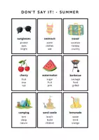 Vista previa - Juegos / Gamificación - Don't say it – Summer & Holidays / Vocabulary Game / English / EFL - página 2