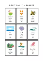 Vista previa - Juegos / Gamificación - Don't say it – Summer & Holidays / Vocabulary Game / English / EFL - página 3