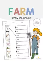 Aperçu - Cartes d'exercices - Farm / Ferme: Draw the lines 2 (Fiche d'exercices d'anglais) - Page de couverture