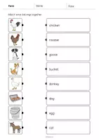 Aperçu - Cartes d'exercices - Farm / Ferme: Draw the lines 2 (Fiche d'exercices d'anglais) - Page 3