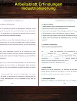 Vorschau - Arbeitsblätter - Arbeitsblatt - Erfindungen Industrialisierung - Geschichte 8. Klasse - Deckblatt