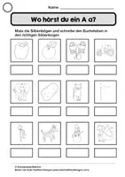 Vorschau - Arbeitsblätter - Lautposition in Silbe bestimmen KOMPLETTPAKET mit 19 Buchstaben / differenzierte Arbeitsblätter mit Lösungen - Seite 3