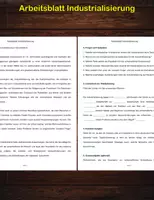 Vorschau - Arbeitsblätter - Arbeitsblatt - Industrialisierung - Geschichte 8. Klasse - Deckblatt