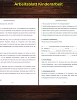 Vorschau - Arbeitsblätter - Arbeitsblatt - Kinderarbeit - Geschichte 8. Klasse - Deckblatt