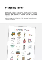 Aperçu - Affichage - Laundry Room / Buanderie: Vocabulary Poster (Affiche pour le cours d'anglais) - Page 1