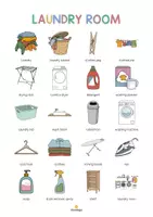 Aperçu - Affichage - Laundry Room / Buanderie: Vocabulary Poster (Affiche pour le cours d'anglais) - Page 2