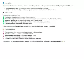 Vista previa - Manualidades / Dibujos para colorear - Animales de la selva - Aprendo y coloreo - página 1