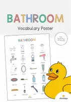 Aperçu - Affichage - Bathroom / Salle de bain: Vocabulary Poster (Affiche pour le cours d'anglais) - Page de couverture