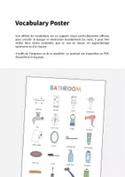 Aperçu - Affichage - Bathroom / Salle de bain: Vocabulary Poster (Affiche pour le cours d'anglais) - Page 1