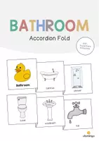 Aperçu - Fiches - Bathroom / Salle de bain: Accordion Fold (Jeu pour le cours d'anglais) - Page de couverture