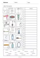 Aperçu - Fiches - Bathroom / Salle de bain: Vocabulary Worksheet 2 (Fiche d'exercices d'anglais) - Page 3