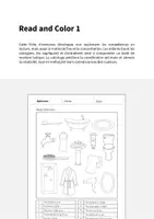Aperçu - Cartes d'exercices - Bathroom / Salle de bain: Read and Color 1 (Fiche d'exercices d'anglais) - Page 1