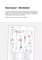 Aperçu - Cartes d'exercices - Bathroom / Salle de bain: How many? – Worksheet (Fiche d'exercices d'anglais) - Page 1