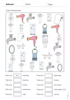 Aperçu - Cartes d'exercices - Bathroom / Salle de bain: How many? – Worksheet (Fiche d'exercices d'anglais) - Page 3