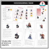 förhandsvisning - Veckodagarnas namn - försättsblad