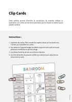 Aperçu - Cartes / Images - Bathroom / Salle de bain: Clip Cards (Cartes à pince pour le cours d'anglais) - Page 1