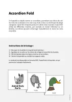 Aperçu - Fiches - Animal Body Parts / Parties du corps des animaux: Accordion Fold (Jeu pour le cours d'anglais) - Page 1