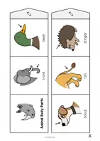 Aperçu - Fiches - Animal Body Parts / Parties du corps des animaux: Accordion Fold (Jeu pour le cours d'anglais) - Page 3