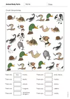 Aperçu - Cartes d'exercices - Animal Body Parts / Parties du corps des animaux: How many? – Worksheet (Fiche d'exercices d'anglais) - Page 3
