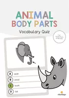 Aperçu - Jeux - Animal Body Parts / Parties du corps des animaux: Vocabulary Quiz (Jeu de questions pour le cours d'anglais) - Page de couverture