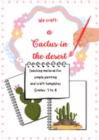 Vorschau - Arbeitsblätter - WORKSHEET: Summer Desert Cactus Craft – Cut, Color & Create (Grades 1–4) - Deckblatt