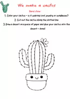 Vorschau - Arbeitsblätter - WORKSHEET: Summer Desert Cactus Craft – Cut, Color & Create (Grades 1–4) - Seite 3