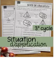 Aperçu - Feuilles d'exercices - Situation d'application - Boite de chocolats 5e - Page de couverture
