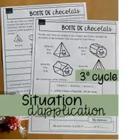 Aperçu - Feuilles d'exercices - Situation d'application - Boite de chocolats 6e - Page de couverture