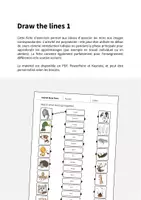 Aperçu - Cartes d'exercices - Animal Body Parts / Parties du corps des animaux: Draw the lines 1 (Fiche d'exercices d'anglais) - Page 1