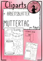 Vorschau - selbst erstellte Cliparts/Grafiken - Muttertag - Cliparts & Arbeitsblätter (im Doodle-Stil) - Deckblatt