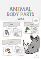 Aperçu - Jeux - Animal Body Parts / Parties du corps des animaux: Puzzle (Puzzle pour le cours d'anglais) - Page de couverture