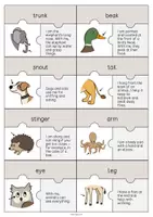 Aperçu - Jeux - Animal Body Parts / Parties du corps des animaux: Puzzle (Puzzle pour le cours d'anglais) - Page 2