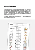 Aperçu - Cartes d'exercices - In the Sea / Dans la mer: Draw the lines 1 (Fiche d'exercices d'anglais) - Page 1