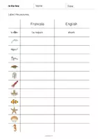 Aperçu - Fiches - In the Sea / Dans la mer: Vocabulary Worksheet 3 (Fiche d'exercices d'anglais) - Page 2