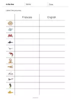 Aperçu - Fiches - In the Sea / Dans la mer: Vocabulary Worksheet 3 (Fiche d'exercices d'anglais) - Page 3