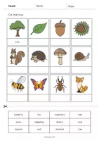 Aperçu - Matériel pour travaux manuels / dessin - Forest / Forêt: Cut and Glue (Fiche d'exercices d'anglais) - Page 2