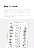 Aperçu - Cartes d'exercices - Forest / Forêt: Draw the lines 1 (Fiche d'exercices d'anglais) - Page 1