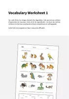 Aperçu - Fiches - Pets / Animaux de compagnie: Vocabulary Worksheet 1 (Fiche d'exercices d'anglais) - Page 1